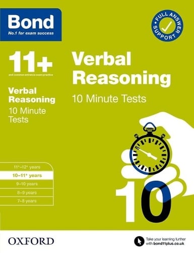 Bond 11+ 10 Minute Tests Verbal Reasoning 10-11 years: For 11+ GL assessment and Entrance Exams by Frances Down