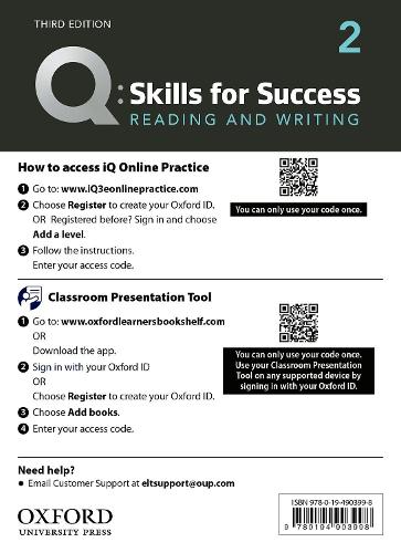 Q: Skills for Success: Level 2: Reading and Writing Teacher's Access Card