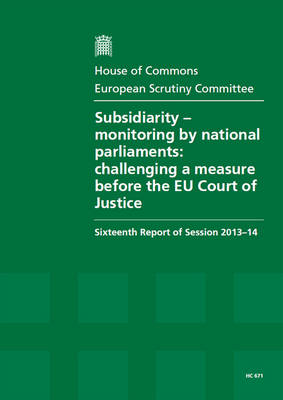 Subsidiarity - monitoring by national parliaments