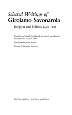 Selected Writings of Girolamo Savonarola