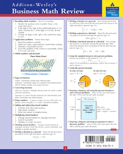 Business Math Study Card