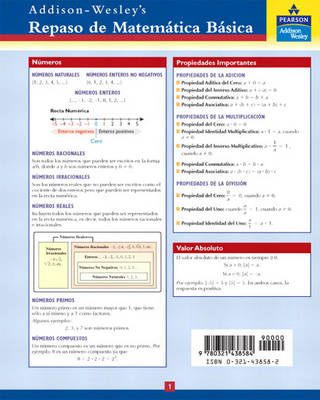 Spanish Basic Math Study Card