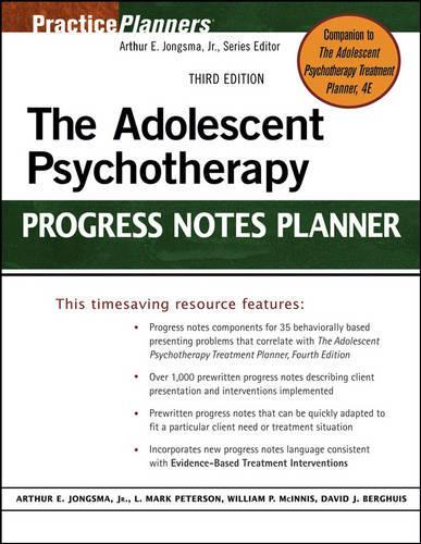 The Adolescent Psychotherapy Progress Notes Planner