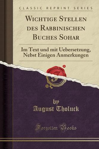 Wichtige Stellen Des Rabbinischen Buches Sohar
