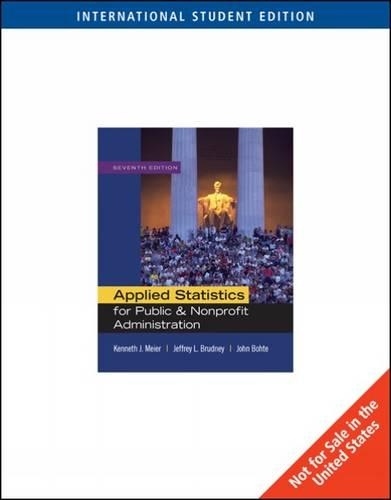 Applied Statistics for Public and Nonprofit Administration