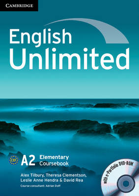 English Unlimited Elementary Coursebook with e-Portfolio CD-ROM and Workbook with answers and DVD-ROM Pack