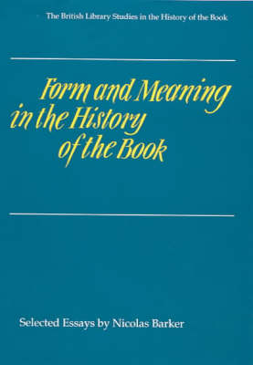 Form and Meaning in the History of the Book
