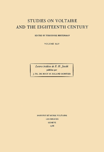 Les Années de formation de F. H. Jacobi