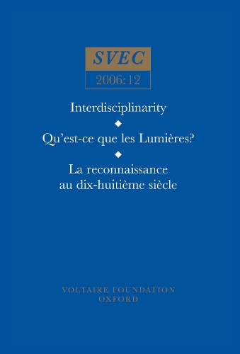 Qu'est-ce que les Lumières?; La reconnaissance au dix-huitième siècle; History of art; History of ideas
