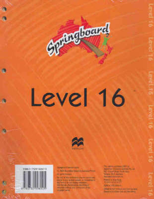 Springboard Level 16A Teacher Pack