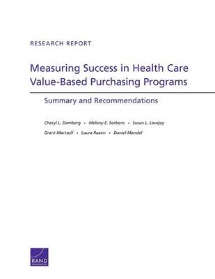 Measuring Success in Health Care Value-Based Purchasing Programs