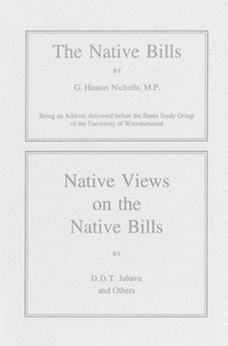 The Native Bills (1935) & Native Views on the Native Bills (1935) Book 8