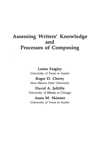 Assessing Writers' Knowledge and Processes of Composing