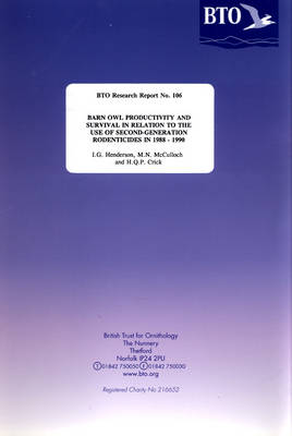 Barn Owl Productivity and Survival in Relation to the Use of Second-generation Rodenticides in 1988-1990