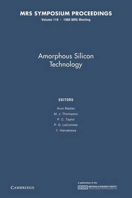Amorphous Silicon Technology: Volume 118