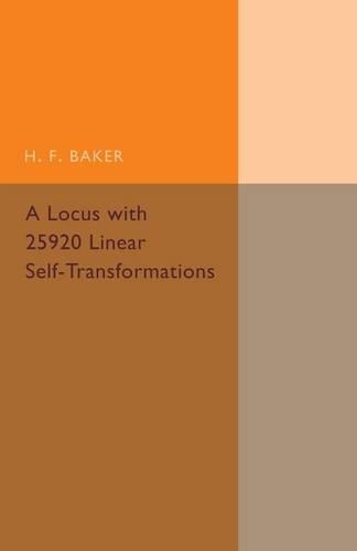 A Locus with 25920 Linear Self-Transformations