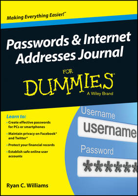 Passwords and Internet Addresses Journal For Dummies