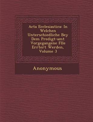 ACTA Ecclesiastica