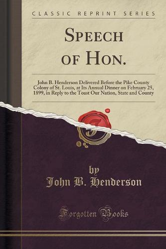 Speech of Hon.