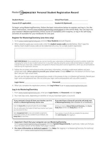 Edexcel Mastering Chemistry (AS/A2) Single User Access Code
