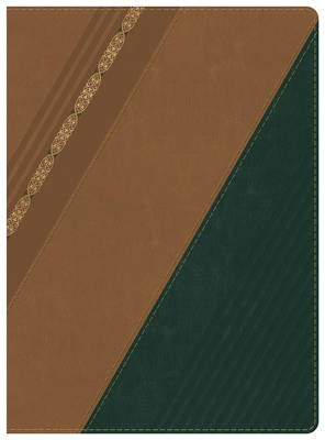 RVR 1960 Biblia de Estudio Holman, castano/verde bosque con filigrana simil piel con indice