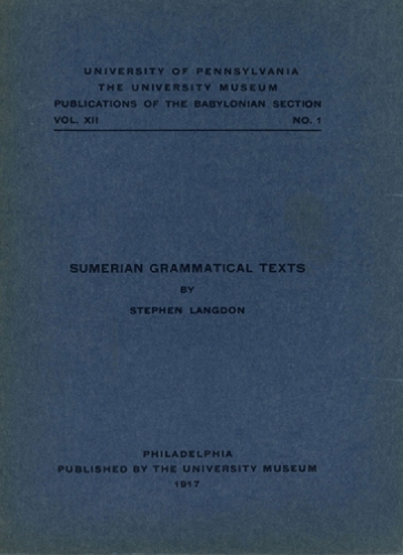Sumerian Grammatical Texts