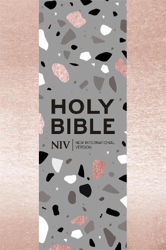NIV Pocket Rose Gold Terrazzo Soft-tone Bible with Zip