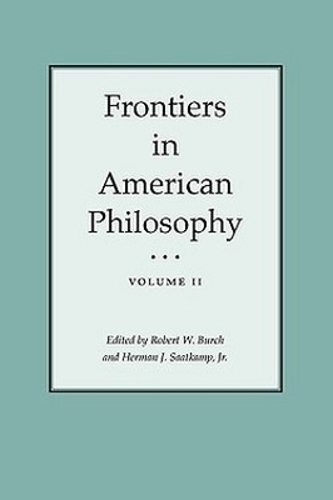 Frontiers in American Philosophy Vol Ii