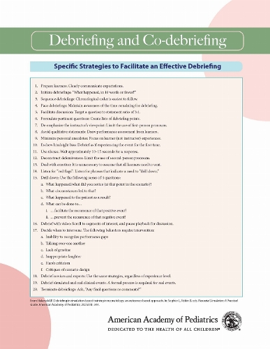 Neonatal Simulation Card: Debriefing and Co-debriefing