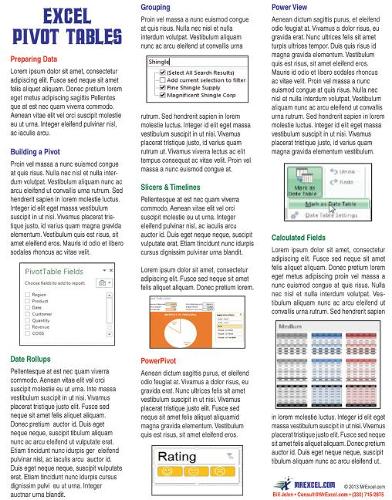 Excel Pivot Tables Laminated Tip Card