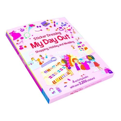 Sticker Dress Up Activity 4 Book Collection Set, My Day Out Fashion Shopping, Holiday, Princess Palace And Wedding