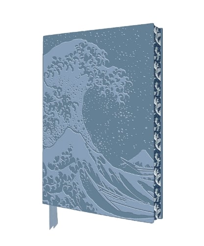 Embossed Hokusai Wave Blue Journal by Flame Tree Studio