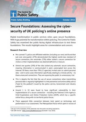Secure Foundations: Assessing the Cybersecurity of UK Policing's Online Presence