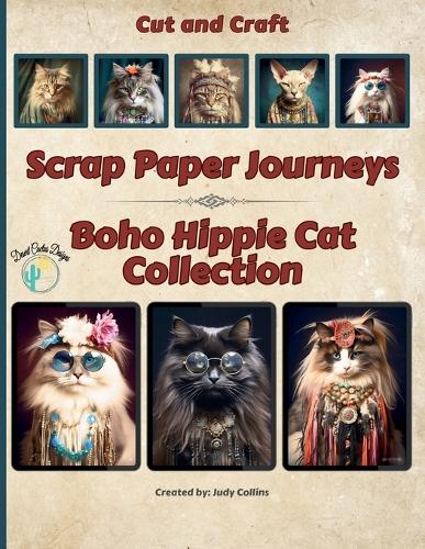 Scrap Paper Journeys - Boho Hippie Cat Collection Cut and Craft