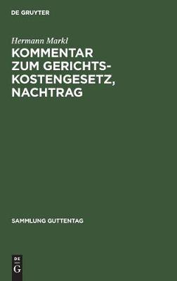 Kommentar Zum Gerichtskostengesetz, Nachtrag