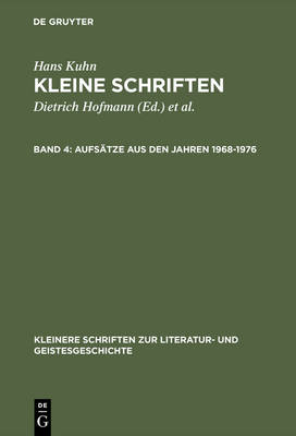 Kleine Schriften, Band 4, Aufsätze aus den Jahren 1968-1976