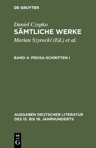 Prosa-Schriften I