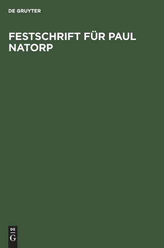 Festschrift Für Paul Natorp