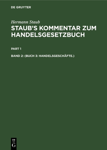 (Buch 3: Handelsgeschäfte.)