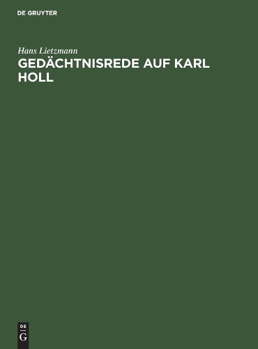 Gedächtnisrede Auf Karl Holl