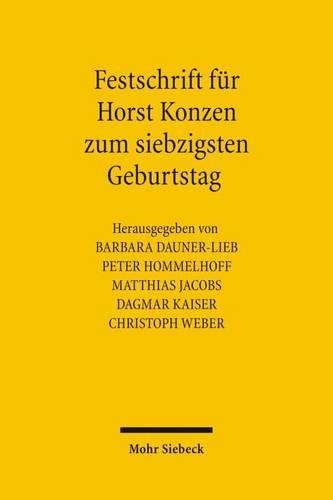 Festschrift für Horst Konzen zum siebzigsten Geburtstag