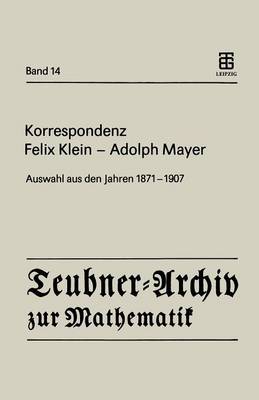 Korrespondenz Felix Klein — Adolph Mayer