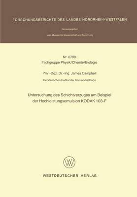 Untersuchung des Schichtverzuges am Beispiel der Hochleistungsemulsion KODAK 103-F