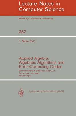 Applied Algebra, Algebraic Algorithms and Error-Correcting Codes