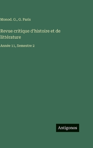 Revue critique d'histoire et de littérature