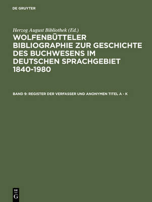 Register Der Verfasser Und Anonymen Titel a - K