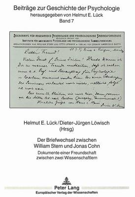 Der Briefwechsel Zwischen William Stern Und Jonas Cohn