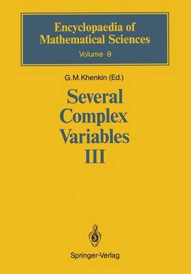 Several Complex Variables III