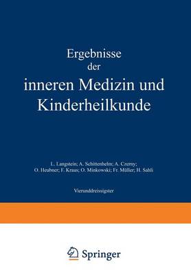 Ergebnisse der Inneren Medizin und Kinderheilkunde