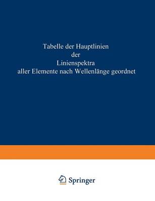 Tabelle der Hauptlinien der Linienspektre aller Elemente nach Wellenlänge geordnet